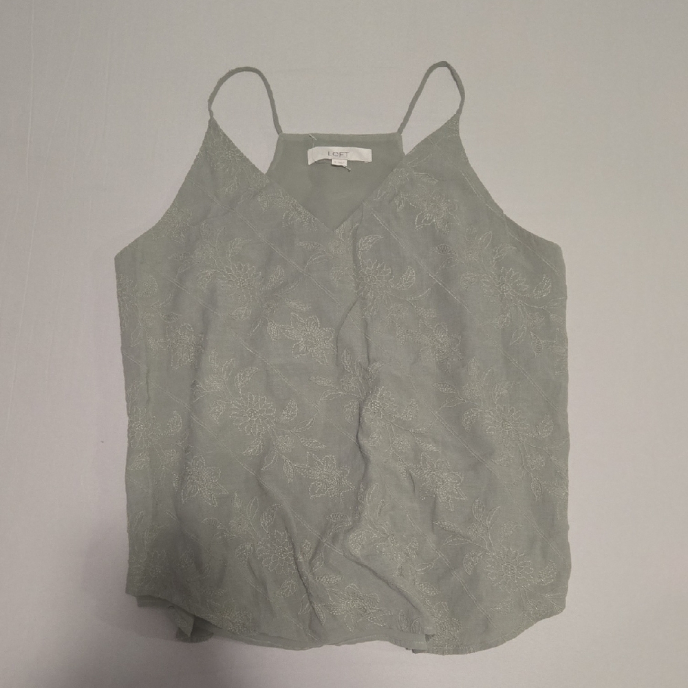 LOFT Floral Lace Gray Camisole